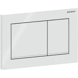 Geberit Omega20 Betätigungsplatte für 2-Mengen-Spülung, eckig, 115.080.11.1, Farbe: weiß / weiß matt
