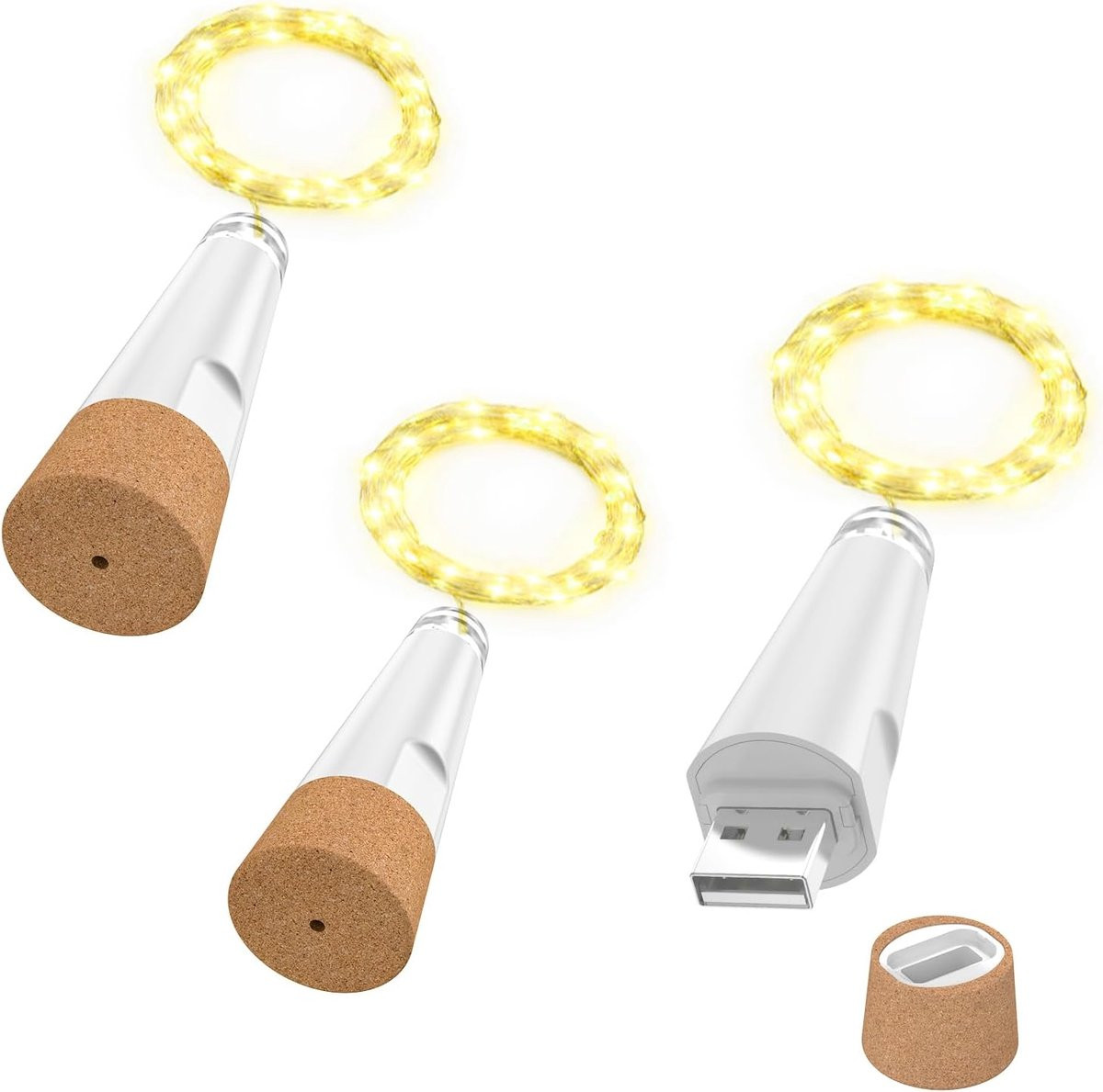 USB Oplaadbare Wijnfles Lichten met Kurk - LED Sfeerverlichting voor Feest en Decoratie