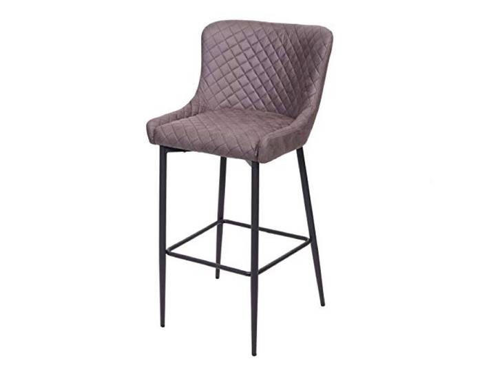 Mendler Barhocker HWC-H79 Metall Fußablage - Stoff/Textil dunkelgrau