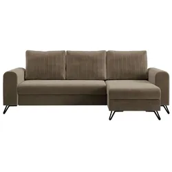 Ecksofa mit Schlaffunktion Axel ¦ braun ¦ Maße (cm): B: 242 H: 90