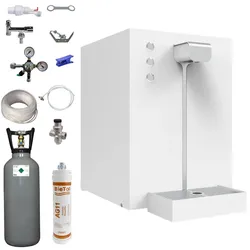BieTal® Premium Wassersprudler Sprudelwasser Gerät Anlage Flux 30 Plus weiss SET 6kg CO2