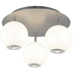 Deckenleuchte Deckenlampe Wohnzimmerleuchte grau opal 3 flammig CCT LED D 42 cm
