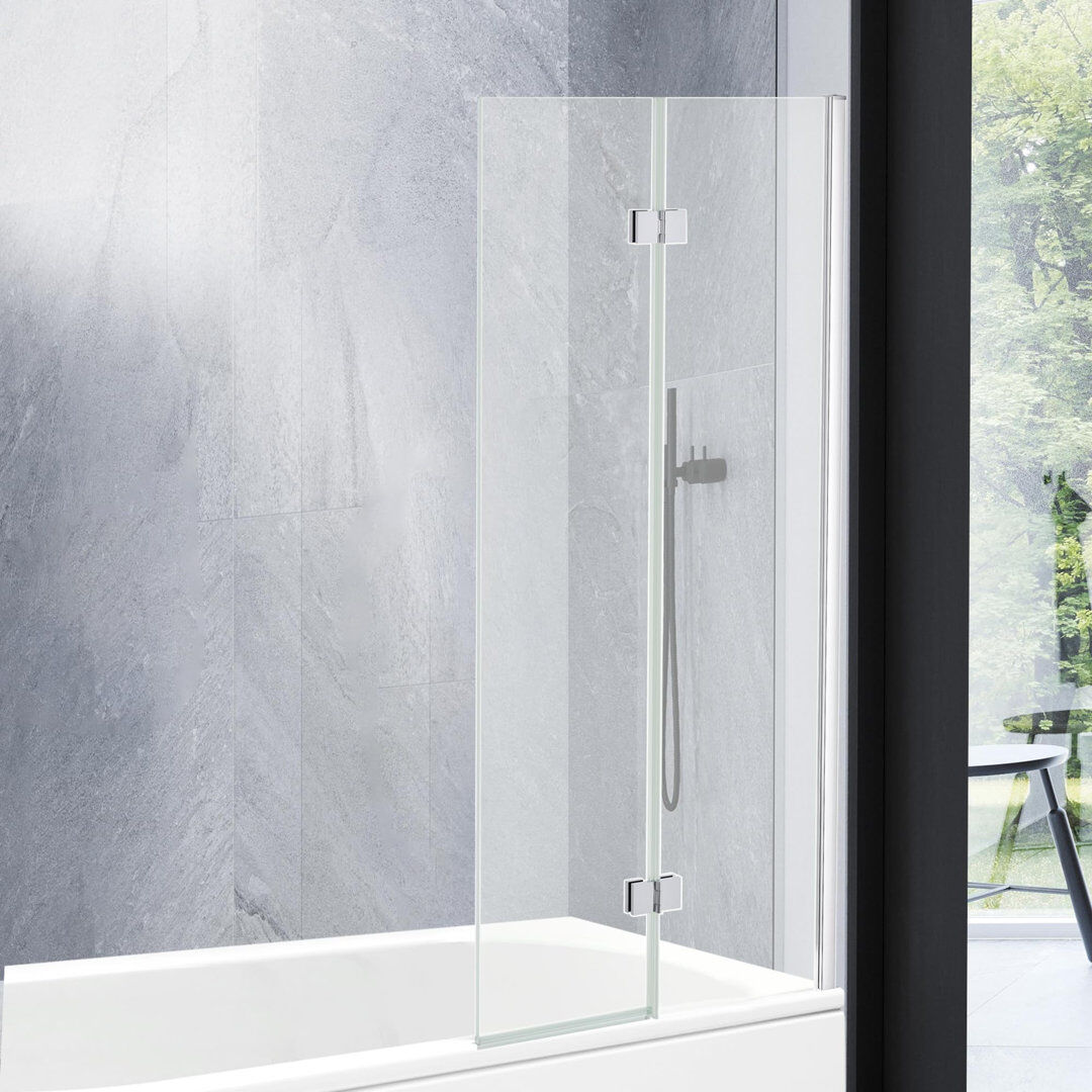 VeeBath Bifold Bath Screen - 1400 x 750mm Chrome 140mm H