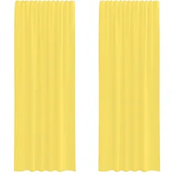 vidaXL Voile Vorhänge mit Stangentaschen 2 Stk. Gelb