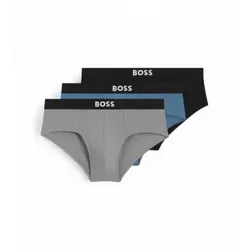 BOSS für Herren. 50546561 Set 3 Slips Boss One grau, blau, schwarz (M), Heimtextilien, Baumwolle