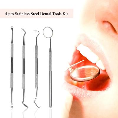 Trendy Discount Goods Stainless Steel Dental Hygiene Kit, Tartar Scraper, Plaque Remover, Scaler, Teeth Cleaning Tool Set For Oral Care set 1