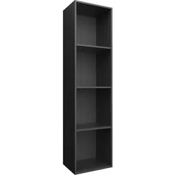 vidaXL Bücherregal/TV-Schrank Schwarz 36x30x143 cm Holzwerkstoff