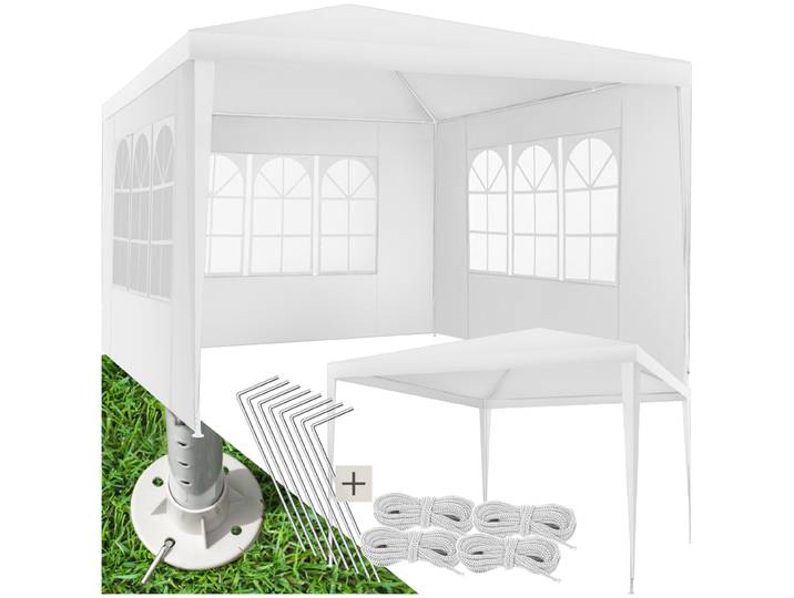 Pavillon imperméable BARINAS avec 3 parois latérales - blanc