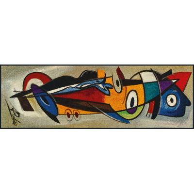 Läufer "positive flow I" Gr. 19, bunt, B:60cm H:7mm L:180cm, Kunstfaser, WASH+DRY BY KLEEN-TEX, Teppiche, Läufer, Schmutzfangläufer, modernes Design, rutschhemmend, waschbar