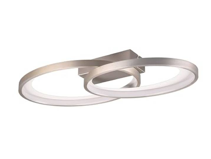 Reality Leuchten Plafonnier LED Malaga R64482107\, Métal Nickel mat\, avec LED 25 Watt