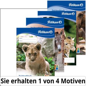 Pelikan Zeichenblock 224814, C4/10, A4, 100 g/m², weiß, perforiert, 10 Blatt