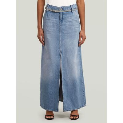 Jeanskleid G-STAR "Baggy Maxi Rock", Damen, Gr. 27, Normalgrößen, vintage platinum blau, Obermaterial: 100% Baumwolle, Kleider