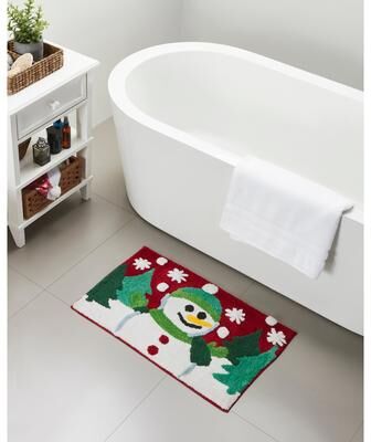 RT Designers "Christmas Snowman Bath Rug 18"" x 30"""