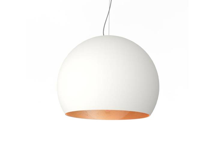 Suspension cuivre et blanc e27 - ø 50 cm