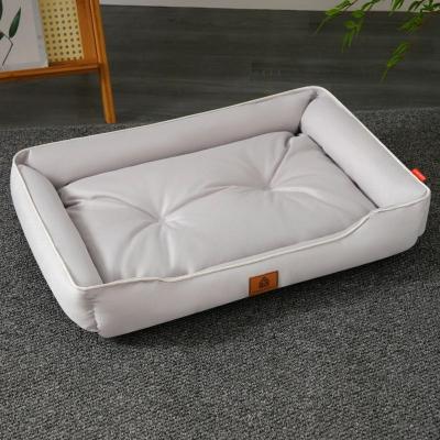 Uplifted Goods Waterproof Oxford Pet Bed With Thick Cotton Filling For All Seasons white s (36x27x7)cm