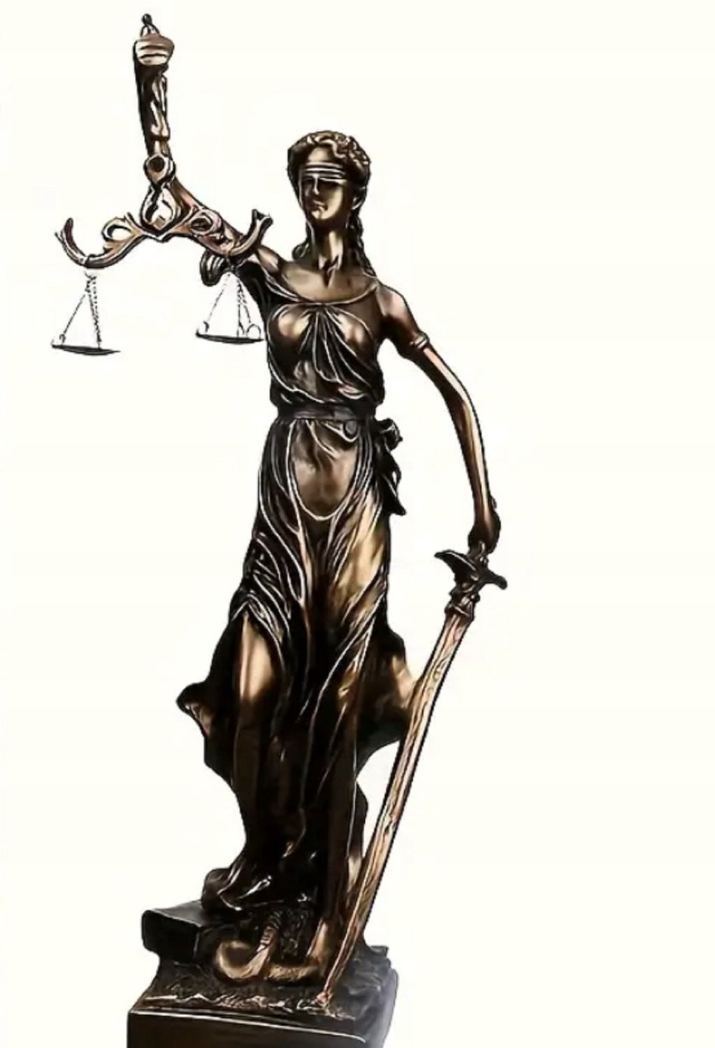 Themis Beeld Godin van Gerechtigheid Hars Cadeau, Hoogte: 19 cm