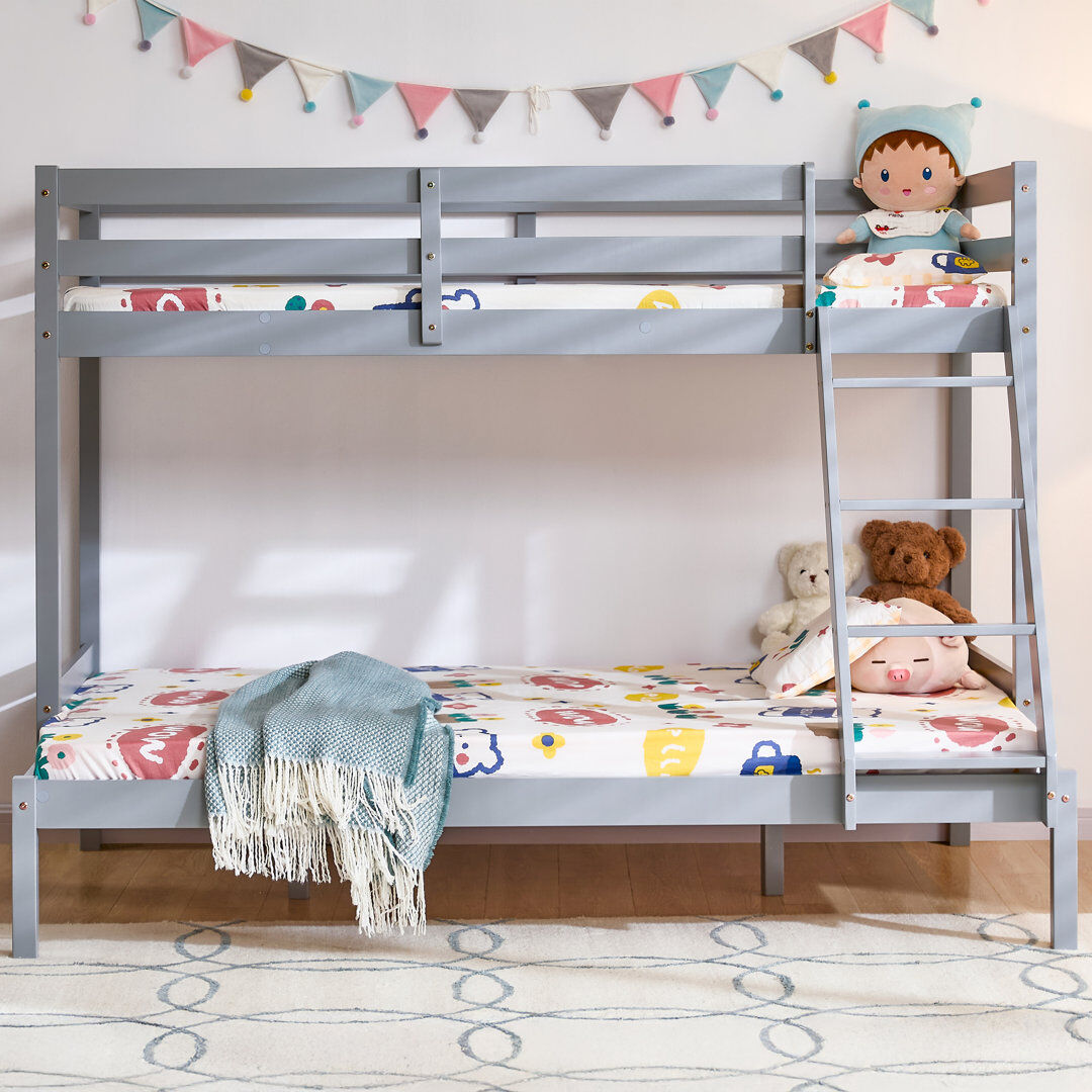 Latitude Run Muskoka Bunk Bed Grey UK Single - DE 90 x 190 cm;UK Double - DE 135 x 190 cm