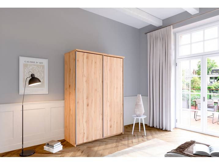 Schwebetürenschrank PRIESS Arnsberg , braun (astkernbuche), B:144cm H:211cm T:64,5cm, Holzwerkstoff, Schränke, Schwebetürenschrank