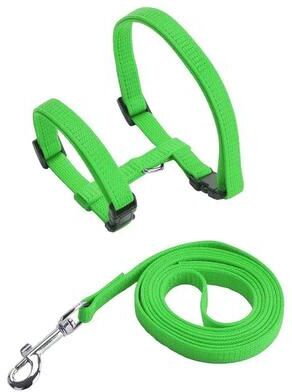 Uplift Essentials Adjustable Lightweight H Style Cat Harness And Leash Set green