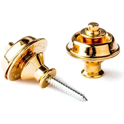 Dunlop Straplok Strap Retainers Dual Design 24 KT Gold - Endpin