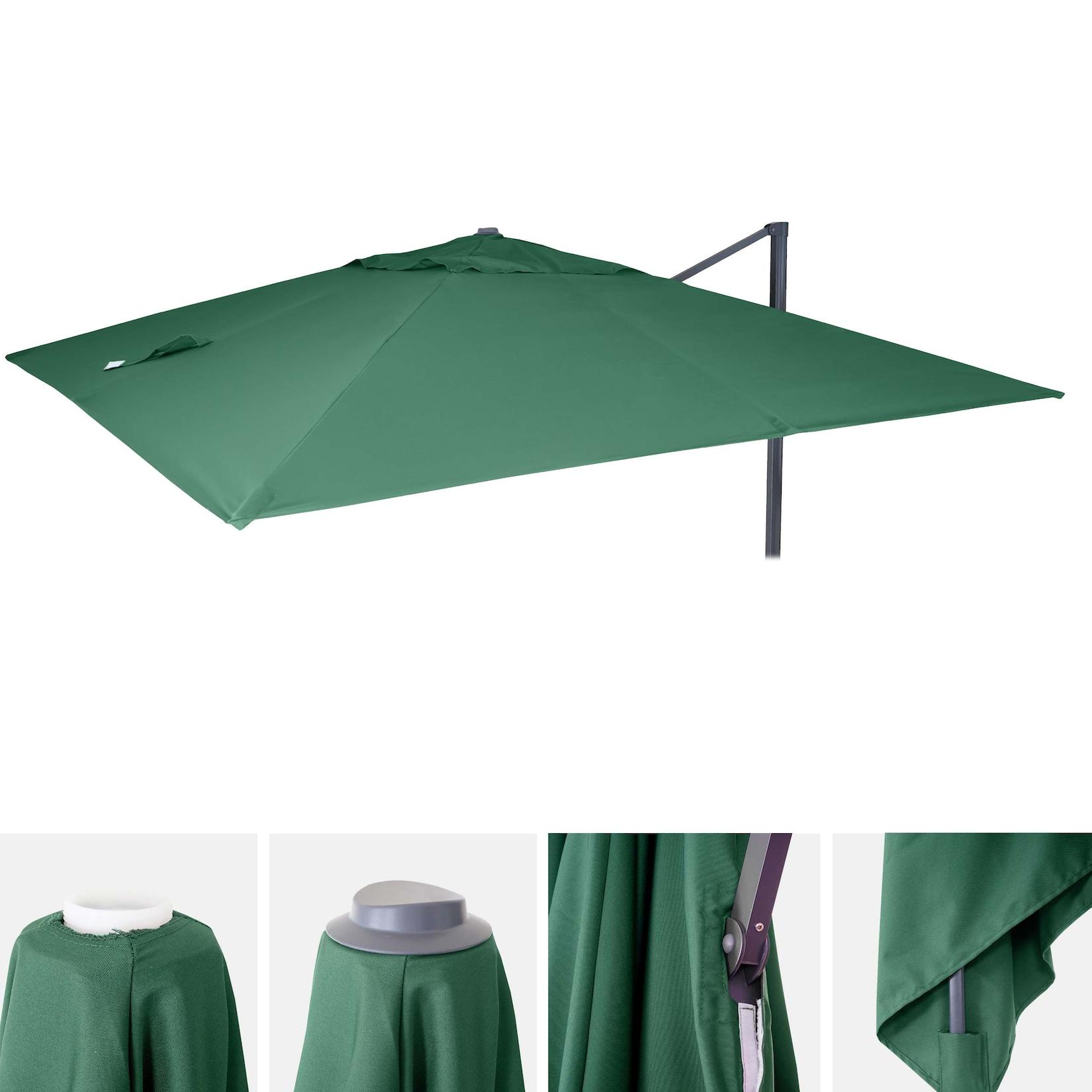 Ersatz-Bezug für Luxus-Ampelschirm MCW-A96, Sonnenschirmbezug Ersatzbezug, 3x4m (Ø5m) Polyester ~ dunkelgrün