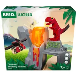 BRIO World - 36092 Dinosaurier-Vulkan mit Ausbruchsfunktion | Zugset für Kinder ab 3 Jahren