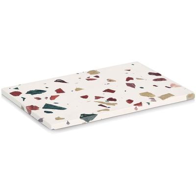 Servierplatte ZELLER PRESENT "Terrazzo", bunt (weiß, bunt), B:20cm H:14cm L:30cm, Dolomit, Servierplatten, Servierplatte, Modernes Desing