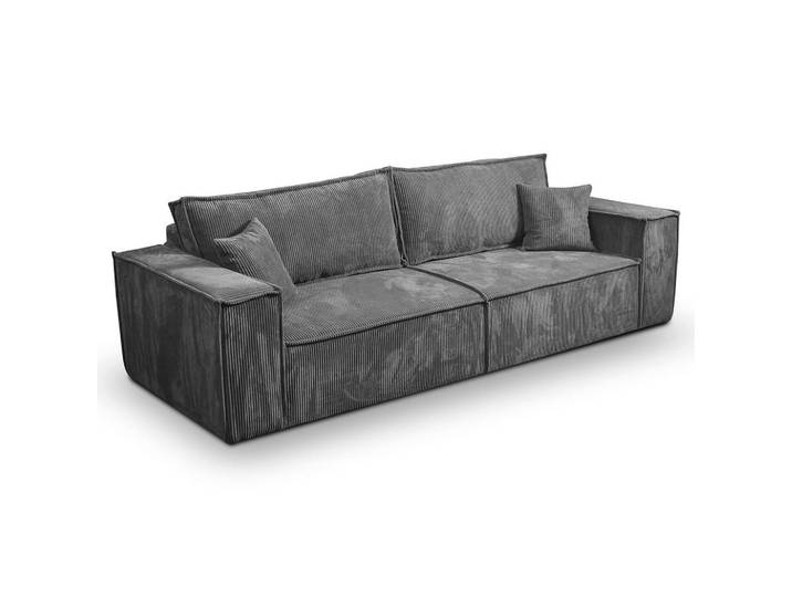 Petits-meubles Sofa Isaac 4 Sitzplätze Grau, 255x85x105 cm, Wohnzimmer, Sofas & Couches, Sofas