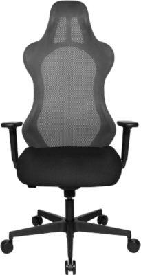 Topstar Bürostuhl Sitness RS Sport Uni, mit Armlehnen, 3D-Synchronmechanik, Muldensitz, Kopfstütze, dunkelgrau/schwarz