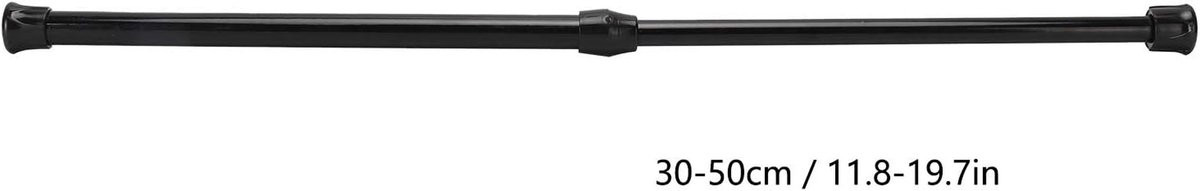 Verstelbare Telescopische Gordijnroede Zwart 30-50 cm