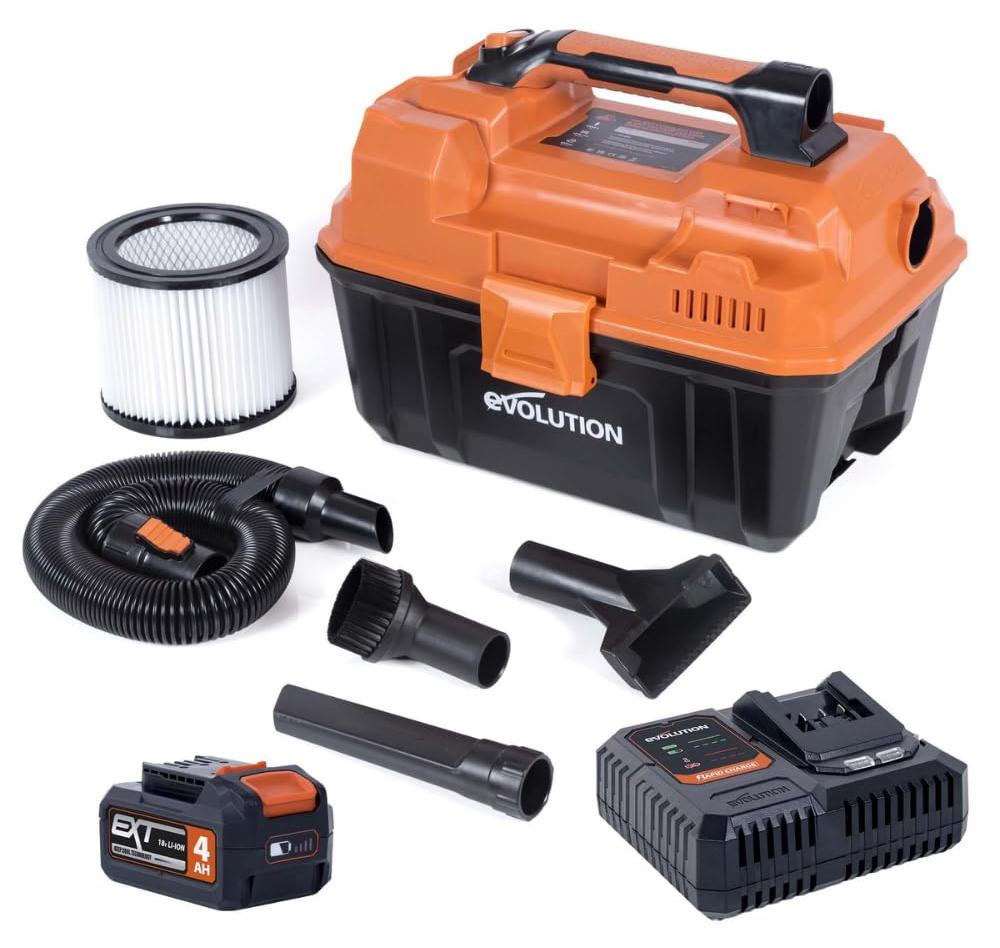 Evolution Power Tools R11VAC-Li Kabelloser Nass- und Trockensauger und Staubabsa