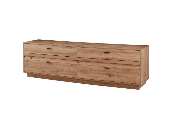 Xora Lowboard, Eiche Artisan, Holzwerkstoff, 4 Schublade(n) Schubladen, E, 210x62.3x50 cm, Beimöbel erhältlich, Frontbeleuchtung, Wohnzimmer, Wohnwand, Wohnwand- Serien