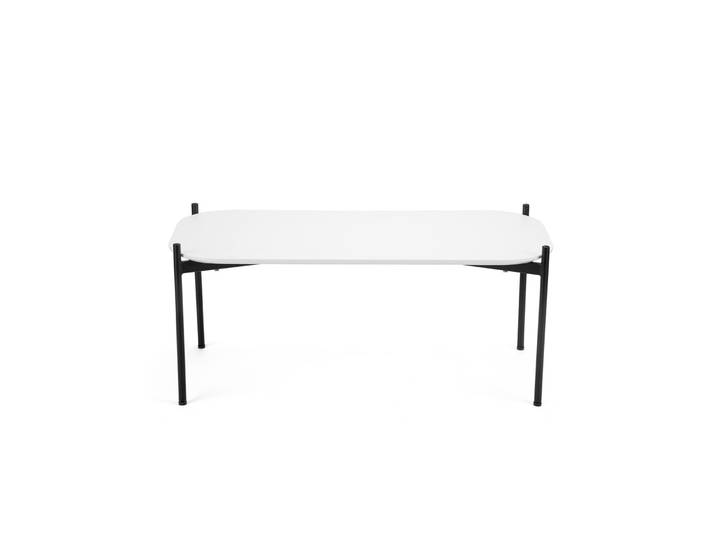 Table basse Meet 100 x 50 cm - Blanc pieds acier Noir