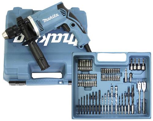 Makita HP1631KX3 1-Gang-Schlagbohrmaschine 710W mit Zubehör, inkl. Koffer
