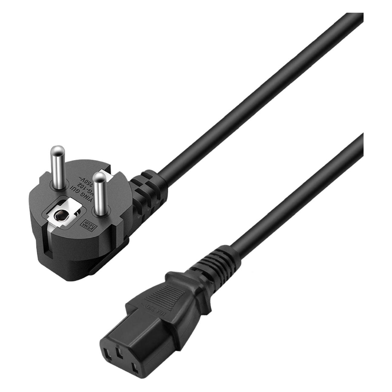 Ewent Netzkabel mit Shuko-Stecker > IEC C13, abgewinkelt 90°, 1,50 m (1.50 m) (EC1920)