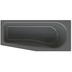 BetteLuna Badewanne, Sonderform Luna Raven, glasierter Titan-Stahl, 1700x750x450 mm, links, Einbau, Unterbau, 30 mm Randhöhe
