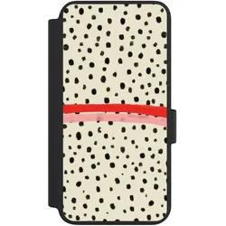 Nivocase Klapphülle für Samsung Galaxy S23 Handyhülle aus Kunst Leder NIVOflip schwarz Kunst Punkte (Samsung Galaxy S23), Smartphone Hülle, Schwarz