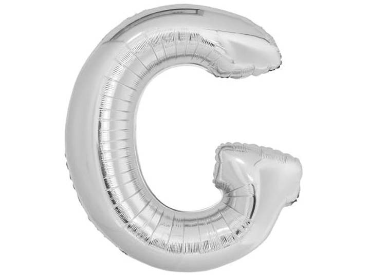 Amscan 9909556 9909556-Zilveren Letter G SuperShape folie ballon-44, zilver
