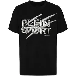 PLEIN SPORT Kurzarm-Rundhals-T-Shirt LOGO, Größe XL in Schwarz 02
