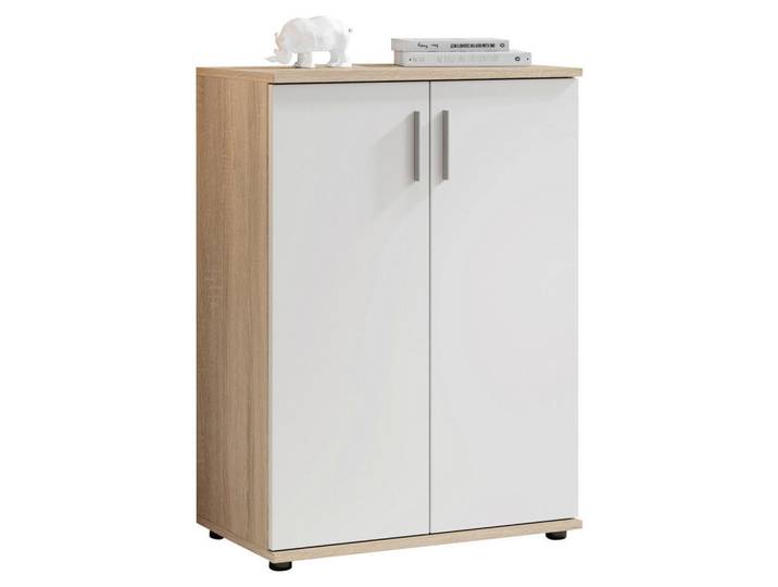 Carryhome Kommode Bobby, Weiß, Sonoma Eiche, Kunststoff, 1 Fächer, 60x84x35 cm, Made in EU, Typenauswahl, Kleinmöbel, Kommoden, Kommoden