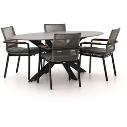 Bellagio Marudo/Furato ellips 200 cm Gartenmöbel-Set 5-teilig stapelbar