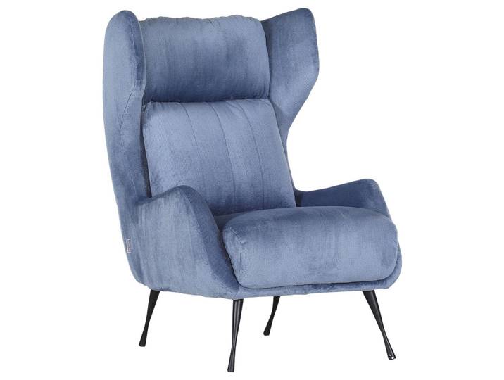 Ohrensessel, Blau, Metall, 75x111x83 cm, Stoffauswahl, Wohnzimmer, Sessel, Polstersessel
