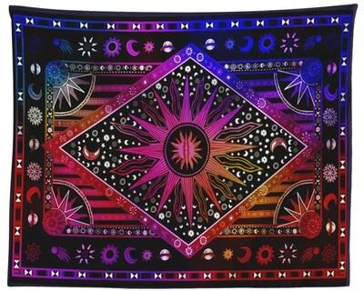 Uplifted Finds Indian Tarot Mandala Tapestry   Bohemian Divination Aesthetic Wall Hanging e2 230 X 150 Cm