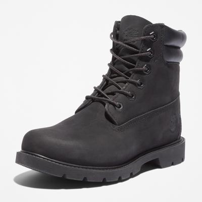 Schnürboots TIMBERLAND "LINDEN WOODS 6 INCH LACE UP WATERPROOF BOOT", Damen, Gr. 41, schwarz, Leder, Schuhe Schnürboots, Winterstiefel, Schnürstiefel, Winterschuhe, wasserdicht