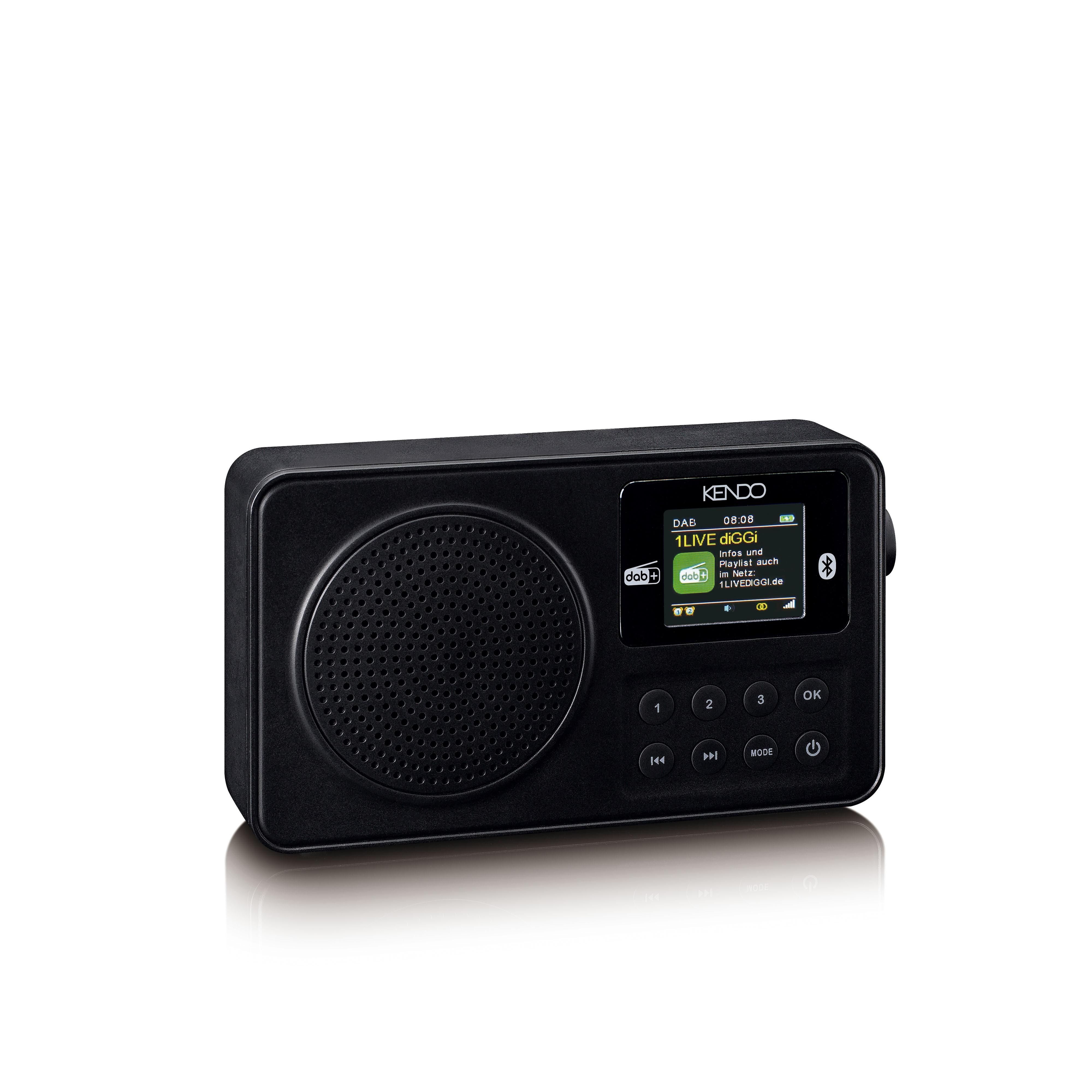 Kendo DAB+ portable 24EX Bluetooth DAB+ Radio Tragbar (Schwarz) 8527190000