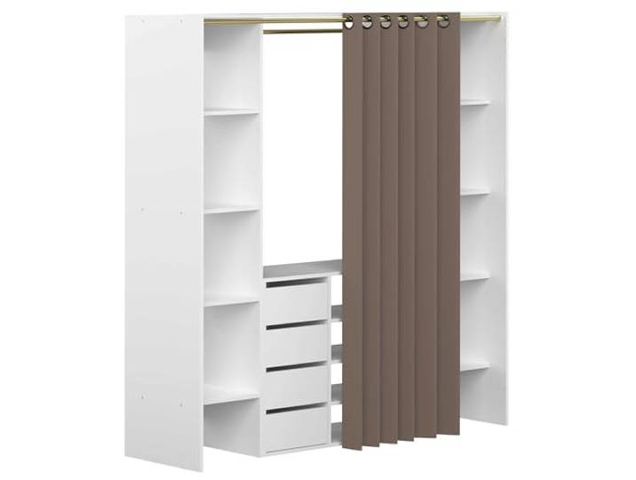 Symbiosis 4320 x 2191r00 Kleiderschrank 2 Spalten und Messerblock mit 4 Schubladen Holz Weiß/Taupe 185,3 x 182 x 50 cm