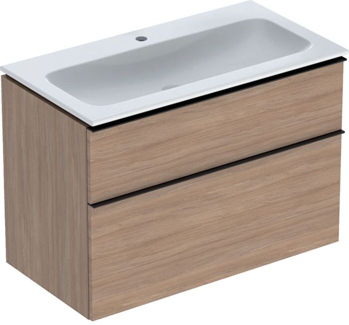 Geberit iCon Möbel-Waschtischset 502337JH1 90x63x48cm, weiß, Eiche, Griff lava matt