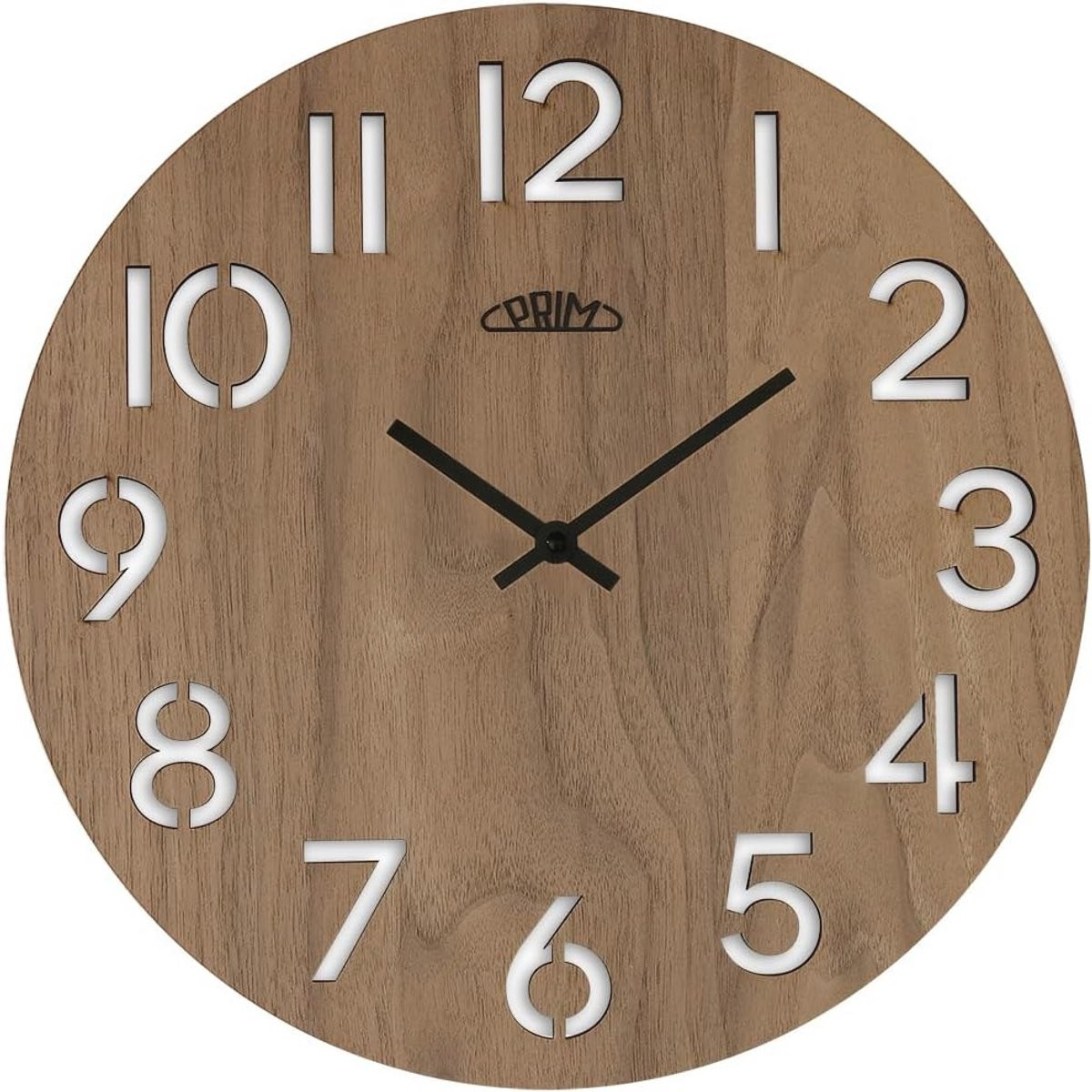 Veneer wandklok 38 cm - Stille houten analoge wandklok voor woonkamer decoratie