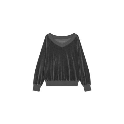 Strickpullover MOSHI MOSHI MIND "moshi moshi mind Sweater anna", Damen, Gr. S, dunkelgrau, Obermaterial: 100% Baumwolle, Pullover Strickpullover