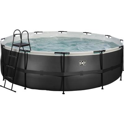 Framepool EXIT "inkl. Sicherheitsleiter", schwarz, H:122cm Ø:450cm, Schwimmbecken, ØxH: 450x122 cm, mit Sandfilteranlage